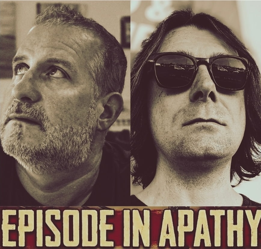 Jon Rivera and Matt King of Episode In Apathy in a sepia-toned promotional portrait
